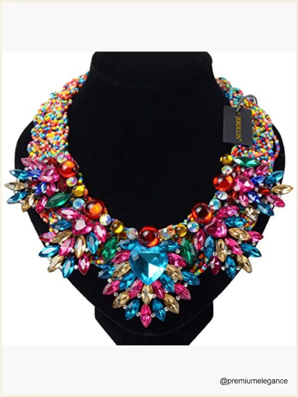 Simulated Pearl Collar Bib Necklace - Statement Jewelry - Picture 3 of 5